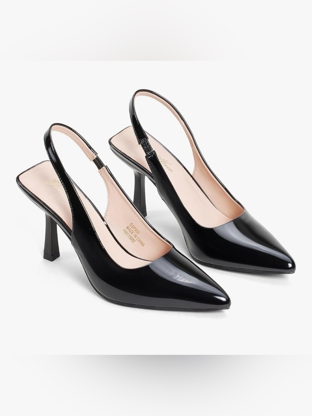 NWT GENSHUO Slingback Kitten Heel Pointed Closed Toe Stiletto